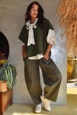 Burlington Stretch Button Pocket Barrel Pant Dark Khaki